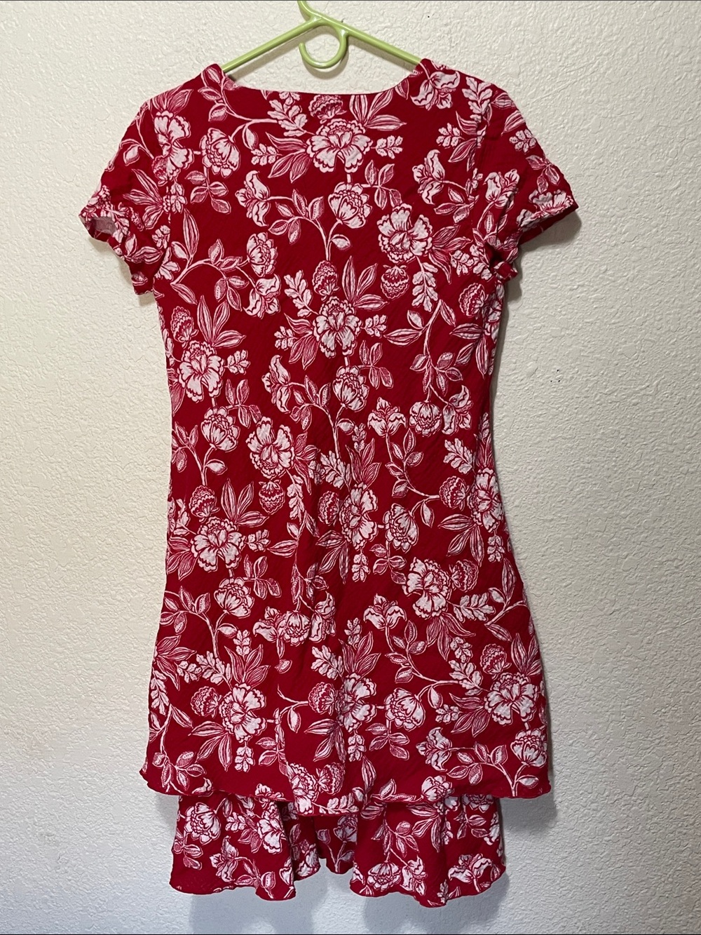 Coldwater Creek Women's Red And White Floral Ruffled Dress. Good Condition. - Picture 5 of 9